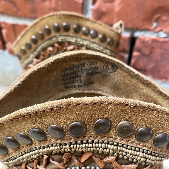 Naughty Monkey Womens 6.5 Boho Tan Suede Beaded Ankle Western Boots - Picture 7 of 9